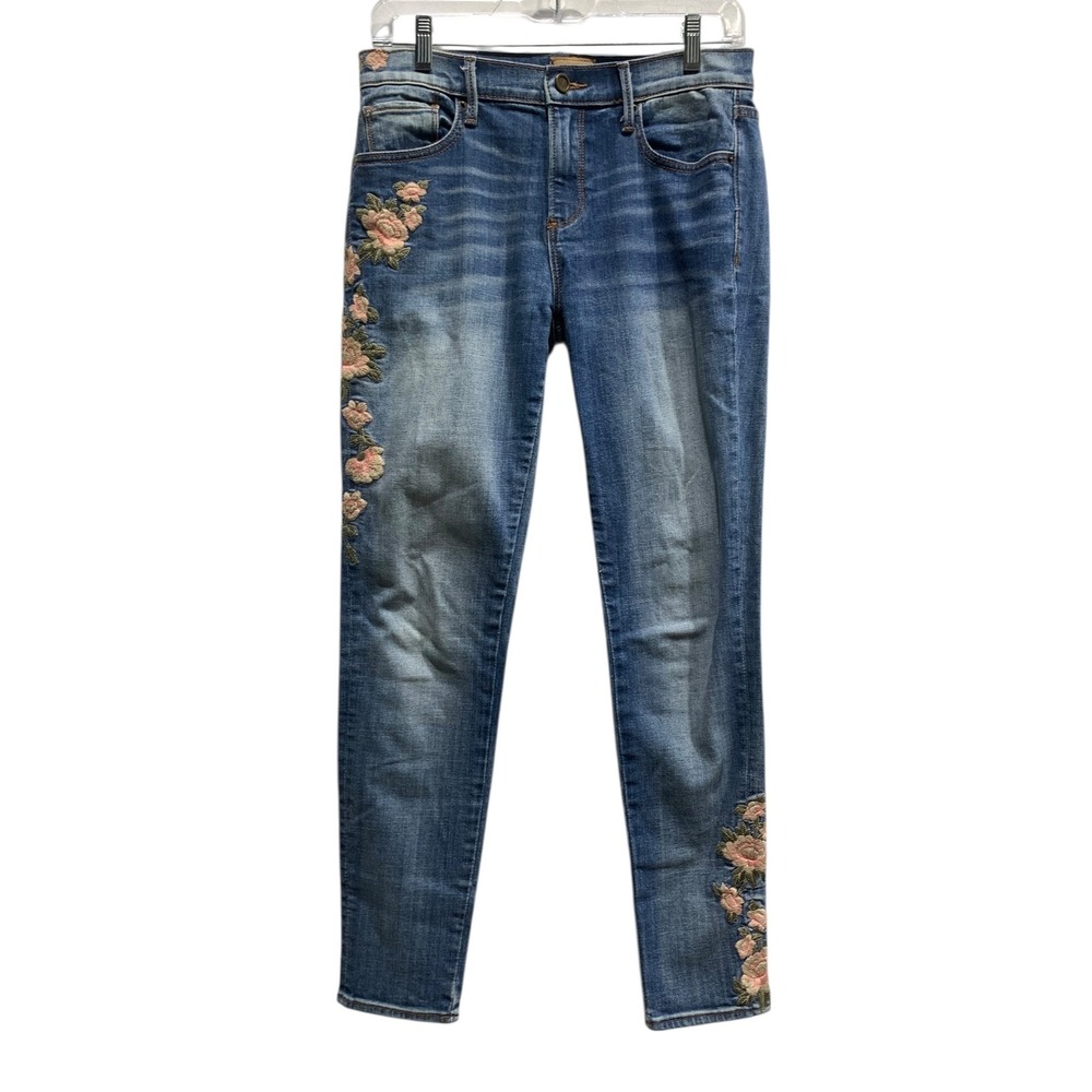 Driftwood Womens‎ Size 26 Blue Embroidered Floral Skinny Jeans